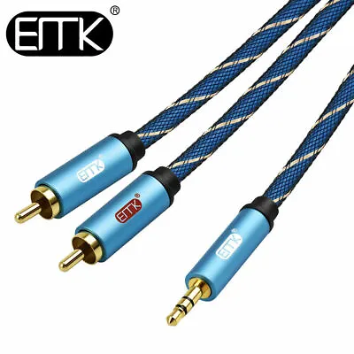 £25.11 • Buy EMK RCA 3.5mm AUX To 2 RCA Audio Cable For DJ Amplifiers Subwoofer Mixer Theater