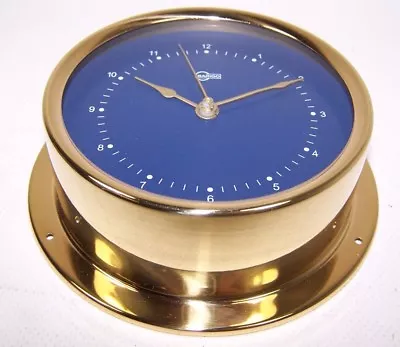 BA684BL Victory Clock  Regatta  Brass W/Blue Face 4  Made In Germany • $119.99