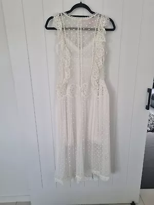 $280 • Buy Zimmerman Long White Silk Lace Dress. Size 2. 
