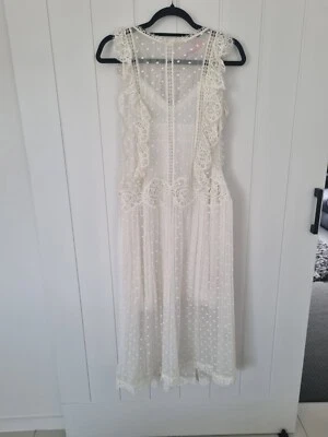 $280 • Buy Zimmerman Long White Silk Lace Dress. Size 2. 