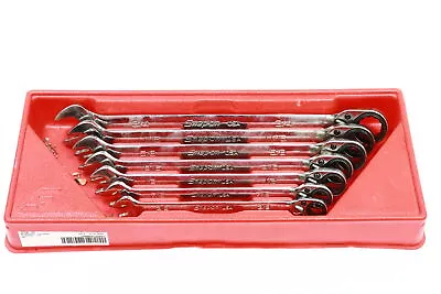 Snap-on SOXRR707A 7pc 12-Point SAE Flank Reversible Ratcheting Combo Wrench Set • $236.99