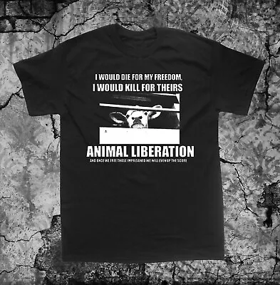 Vegetarian Vegan T Shirt - Animal Liberation Front ALF Rights Welfare ELF Punk  • $19.99