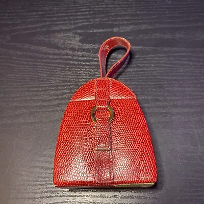 Red Faux Leather Mini Purse Jewelry Traveling Bag Case A • $12
