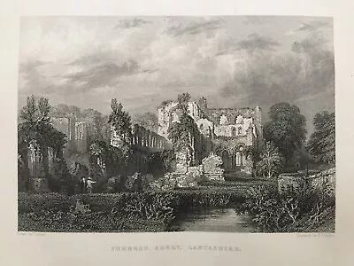 1833 Antique Print: Furness Abbey Dalton-in-Furness Cumbria After Thomas Allom • £7.99