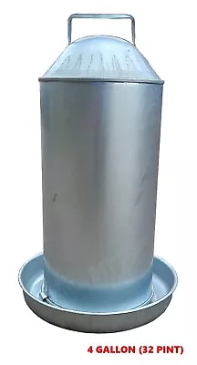 Metal Poultry Chicken Drinker Hen Water Galvanised Steel Heavy Duty XL 4 Gallon • £54.99