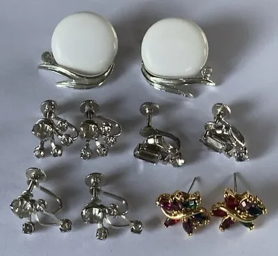 Vintage Jewelry Earring Lot Designer Signed  Clip On Screw Back Pierced Estate • $28