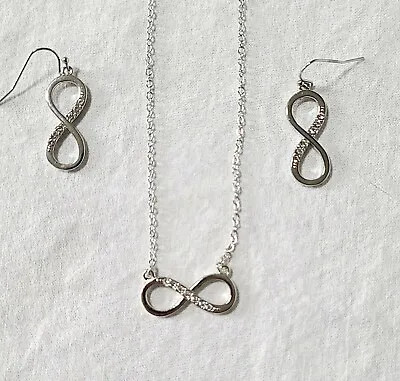 Jewelry Set Necklace Earring Infinity Symbol Made With Swarovski Crystals J7-842 • $19.99