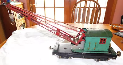 Lionel Prewar Stand' Gauge #219 Operating Crane Car Red Boom Black Roof    S • $85