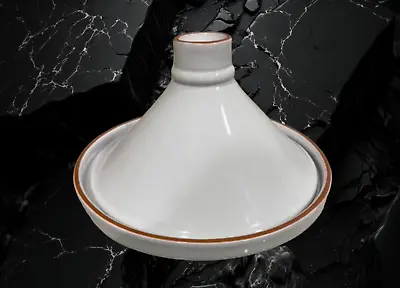 World Market Tagine Terracotta Covered Serving  Pot Glazed White 11  Moroccan VG • $21.89