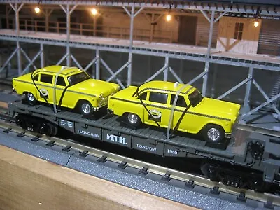 MTH Rail King 30-7625 Classic Auto Transport With (2) 1959 ERTL Taxis • $28