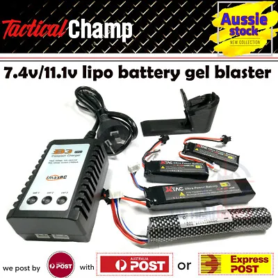 11.1v/7.4v Lipo Battery B3 Charger SM Tamiya Adaptor JM Gen 8 9 J10 Gel Blaster • $18.94