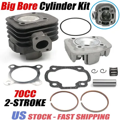 70cc Big Bore Cylinder Kit For Yamaha Jog Minarelli Zuma Vino 2 Stroke Scooter • $72.99