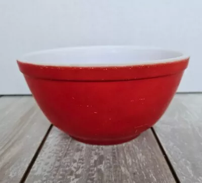 Vintage Red PYREX Primary Mixing Bowl #402 1 1/2 Qt Made In USA  • $32.97
