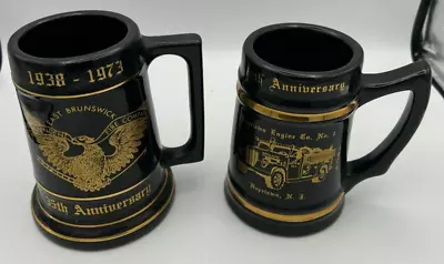 Vintage Lot Of 2 Commemorative Fire Dept Mugs 35th & 60th Anniversary • $47.20