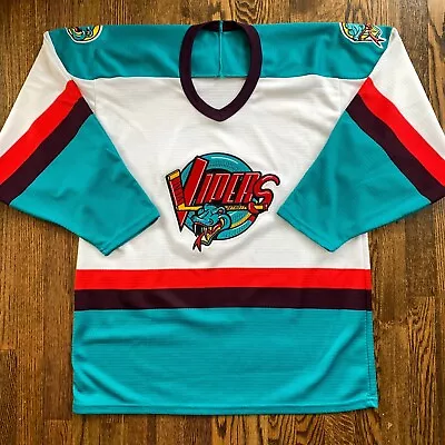 Vtg Detroit Vipers Hockey Jersey Bauer ProWear IHL Sewn Jersey Mens Sz Large • $69.95