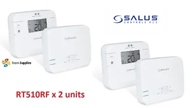 2 X Salus RT510RF Wireless Programmable Room Thermostat RF Stat Replaces RT500RF • £107.95