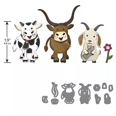 Cow And Goat Metal Cutting Dies Stencil For DIY Scrapbooking Embossing Cards • £3.95