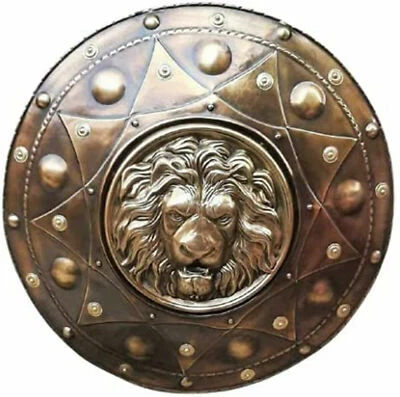 £114 • Buy Medieval Armor Shield Lion Face Shield LARP Round Shield Costume Weapon Battle