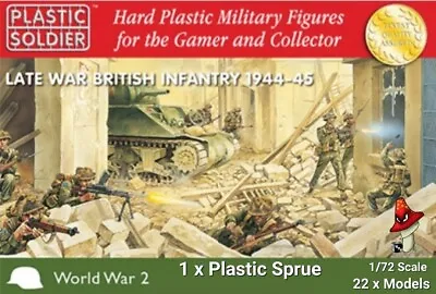 1/72 WW2 Late War British Infantry 1944-45 Plastic Soldier Company Unboxed Sprue • £9.99