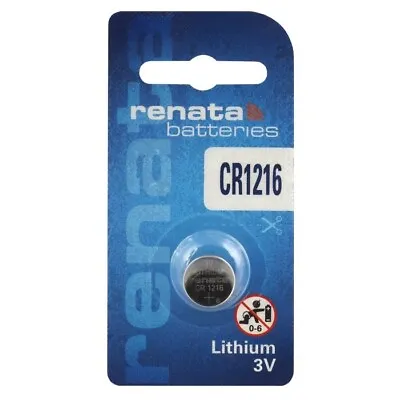 1 X Renata Lithium Battery CR1216 Expiry 2029 • £2.55