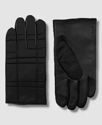 $60 Calvin Klein Men Black Solid Quilted Goat Leather Gloves Size Small • $19.58