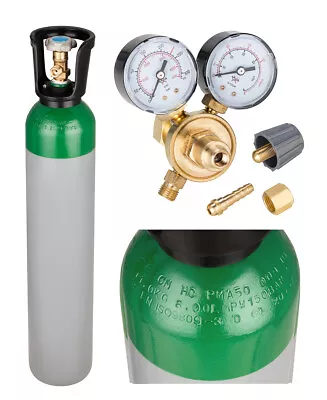 Argon Gas Bottle Cylinder + Gas Regulator TIG AC/DC Full 150B 8L Welding MIG MMA • £169.99