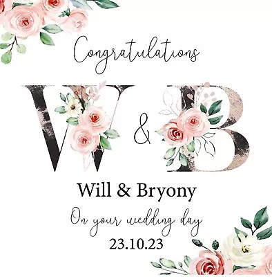 Personalised Wedding Card -Congratulations On Your Wedding Day-Any Names & Date • £3.05