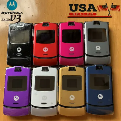 Original Motorola RAZR V3 Unlocked Flip Mobile Phone GSM Bluetooth • $37