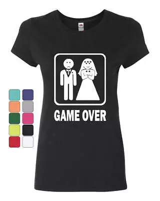 Game Over Funny Cotton T-Shirt Groom And Bride Wedding • £20.85