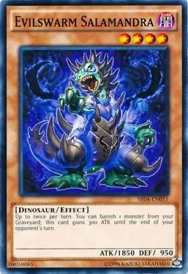 Yugioh! Evilswarm Salamandra - SR04-EN015 - Common - Unlimited Edition Near Mint • $0.99