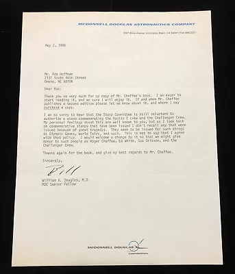 Nasa Doctor William Douglas Full Content Response Letter & Signed Apollo 1 Theme • $59.99