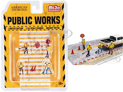 Public Works 7 Pc Diecast Figures & Accessories Set 1/64 American Diorama 76478 • $11.99