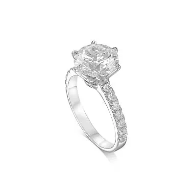 14k White Gold Ring F 2.85 Ct Lab-created Diamond IGI Certificate Gift For Her • $3200