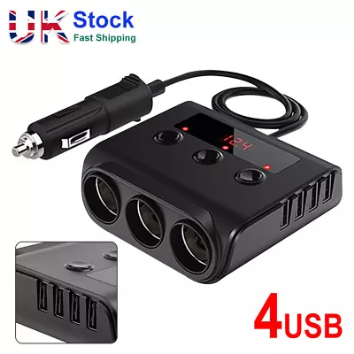 3 Way 12V 24V Multi Socket Car Cigarette Lighter Splitter USB Charger Adapter UK • £8.99