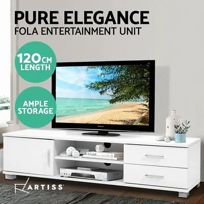 $70.17 • Buy Artiss TV Cabinet Entertainment Unit Stand Storage Drawers Shelf 120cm White