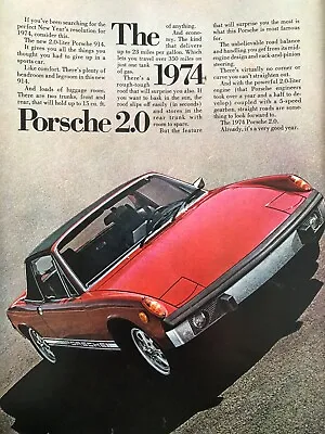 Vintage 1974 Porsche 914 Original Color Ad • $5.25
