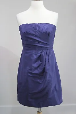 NWT J CREW Blue Silk Taffeta Strapless Cocktail Dress Sz 4 • $29.99