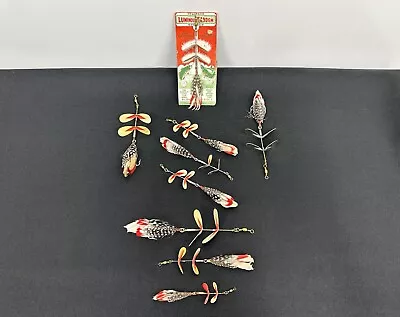 NOS 9 LOT Vintage PFLUEGER LUMINOUS TANDEM CASTING SPINNER Fishing Tackle LURES • $12.50