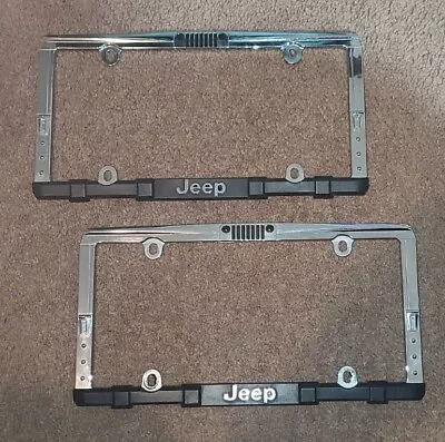 Jeep Metal License Plate Frames Unique And Rare Set Of Two Front And Rear  • $19.99