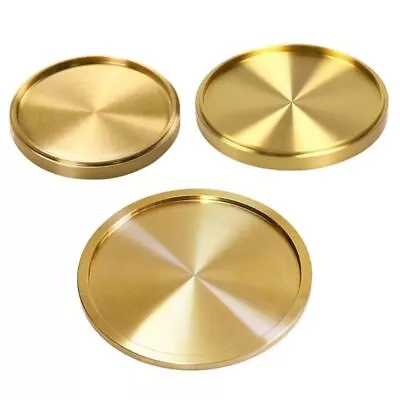 Heat Resistant Brass Coaster Round Cup Tray Copper Cup Coasters  Coffee Tables • $14.56