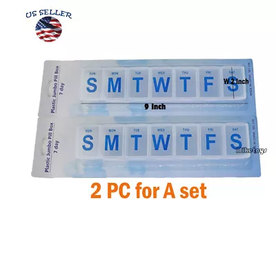 2PC Weekly Pill Box Organizer A Day 7 Day Organizer Case Medicine Storage • $6.95