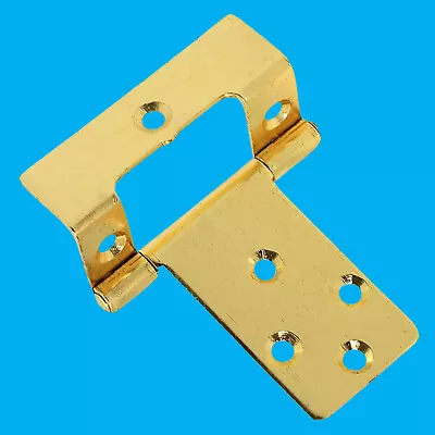 10x 65mm X 50mm 2.5  Inch Brass Cranked Flush Gate Cabinet Shed Door Hinge • £8.98