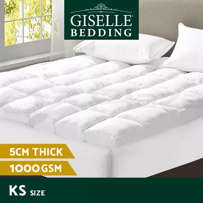 Giselle Bedding Luxury Pillowtop Mattress Topper Underlay Mat Cover KING SINGLE • $41.95