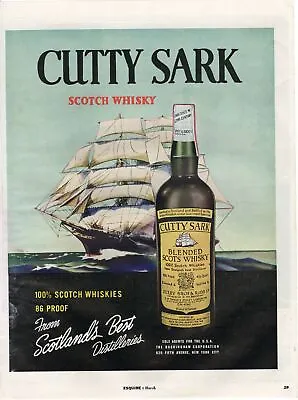 1957 Buckingham Cutty Sark Scots Scotch Whisky Bottle Ship Vtg Magazine Print Ad • $6.39