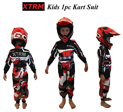 Motocross Kids Kart Race Suit MX Quad Pit Motorbike Off Road Overalls Jump Suit • £25.99