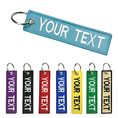 Customized Key Chain Tag Motorcycle Outboard Double Sided Embroidered Keychain • $8.28