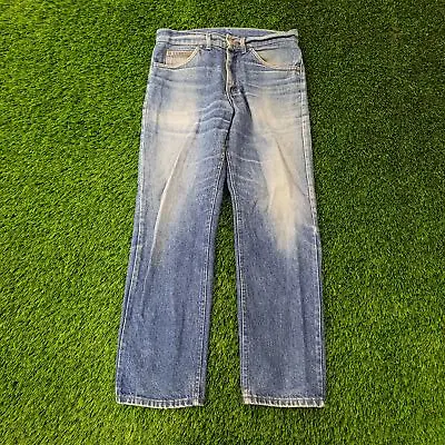 Vintage 80s LEE Riders Straight Jeans 31x29 (Tag 32x30) Stonewash Whiskers UNION • $119.10