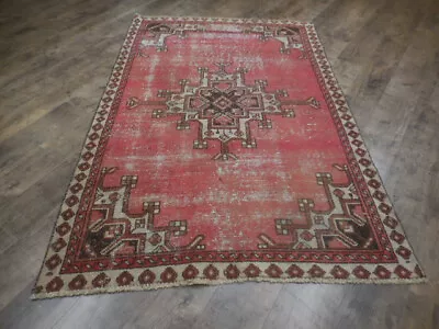 Tribal Geometric Vintage Turkish Rug Farmhouse Handmade Oriental Rug 4x6 Ft • $0.99