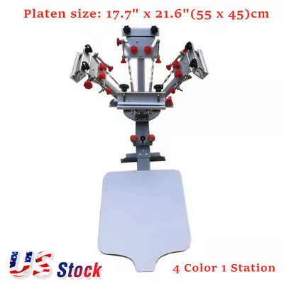 USA 4 Color 1 Station Silk Screen Printing Press Machine With Micro Registration • $433.80