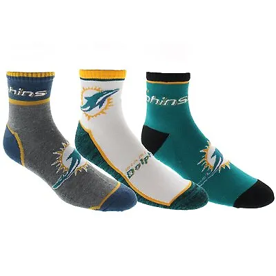 NFL Socks Mens 3 Pack Of 3 Pairs Quarter Length Fits Mens Shoe Sizes 7-12 • $22.72